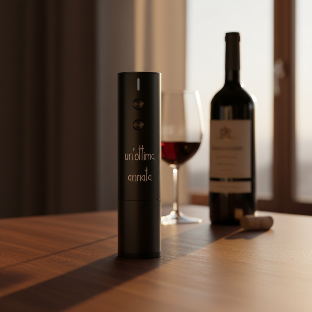 Apribottiglie con una bottiglia di vino