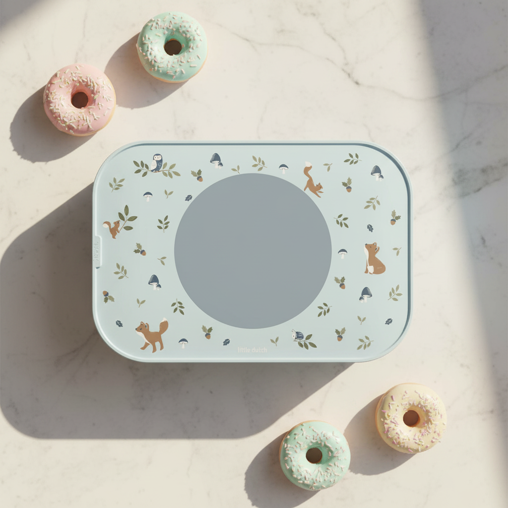 Lunch box flat lay dall'alto
