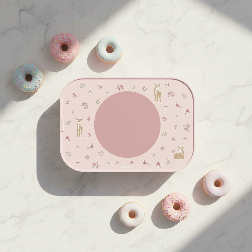 Mepal vassoio rosa flat lay su marmo