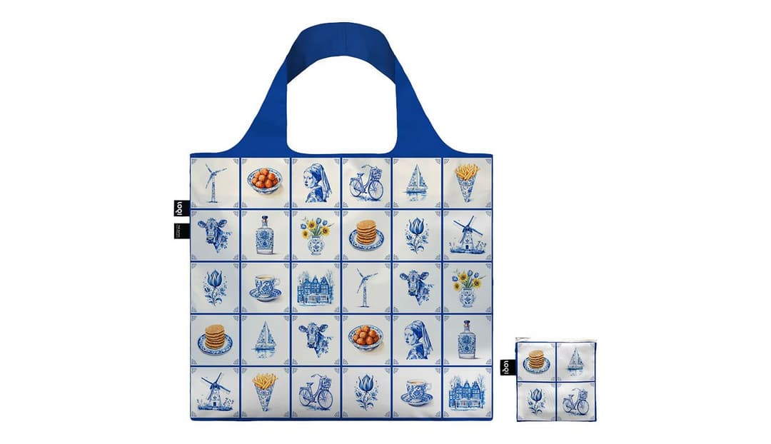Shopper Pieghevole Delft Blue Tiles – LOQI