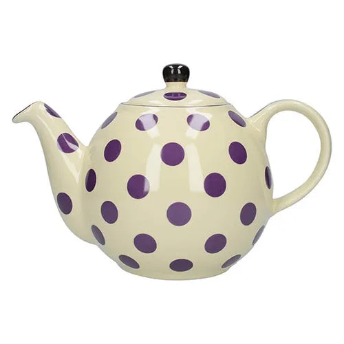 London Pottery Globe Teiera in Ceramica – Panna a Pois Viola