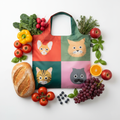 Shopper Cats con ingredienti spesa