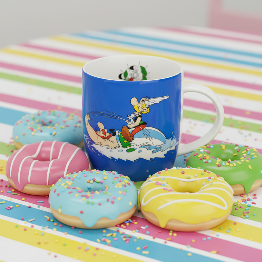 Tazza Asterix con donuts colorati